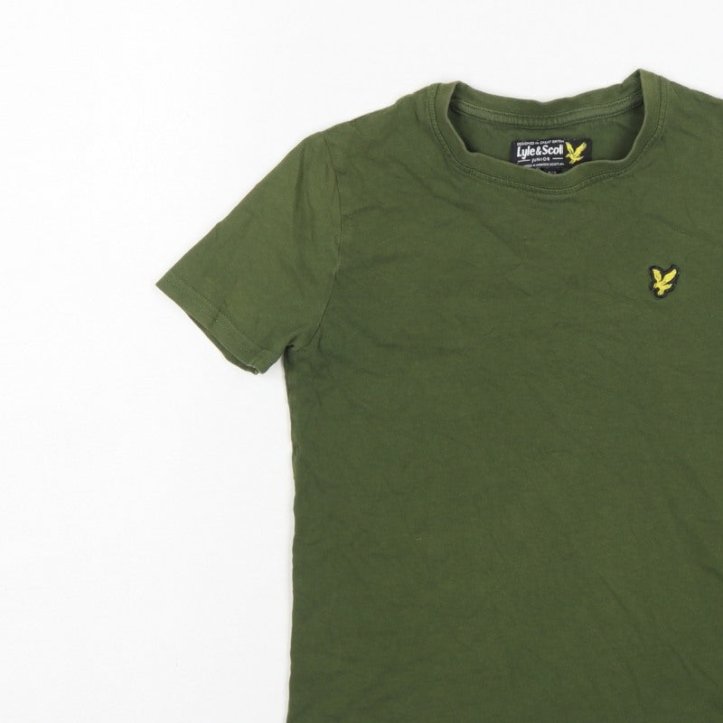 Lyle & Scott Boys Green 8-9 Years Basic Logo Crew Neck T-Shirt
