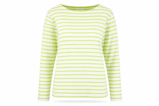 Seasalt Women Green White Striped UK 16 Organic Cotton Sailor T-Shirt