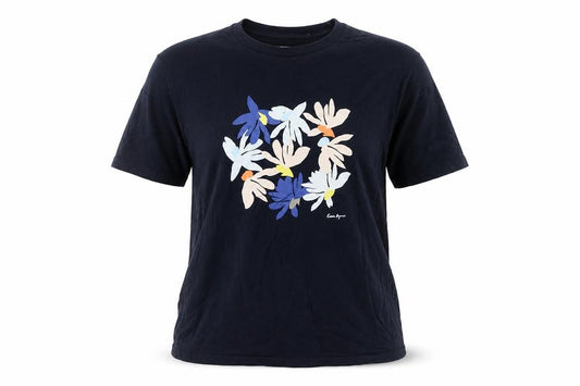 Uniqlo UT Women Black L Cassie Byrnes Floral Cotton Graphic T-Shirt