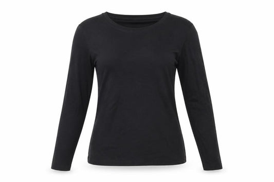 Jigsaw Women’s Black Size S Basic Long Sleeve Crew Neck Modal Cotton T-Shirt