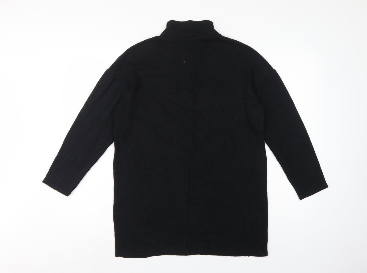 Zara Women Black S High Neck Long Sleeve Pullover Jumper