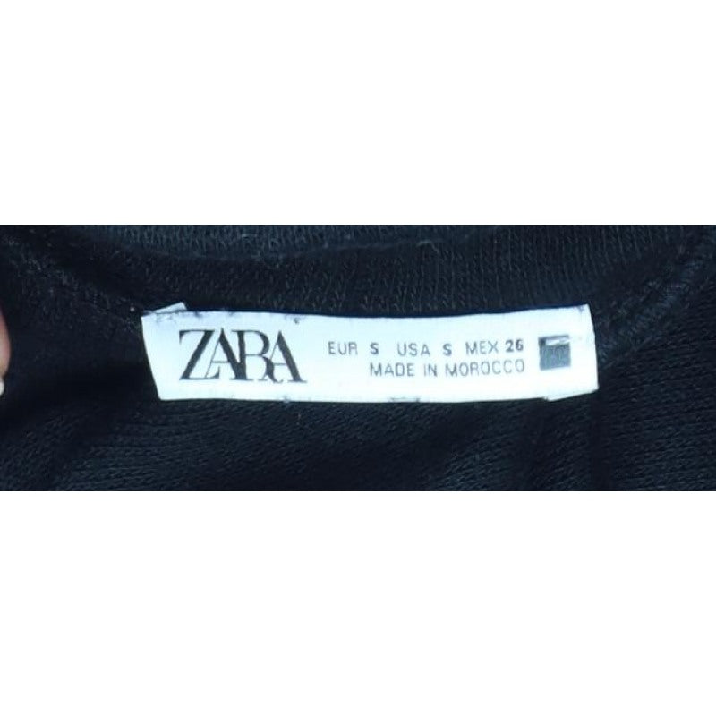 Zara Women Black S High Neck Long Sleeve Pullover Jumper
