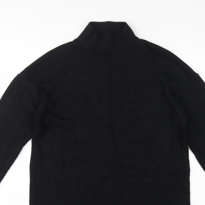 Zara Women Black S High Neck Long Sleeve Pullover Jumper