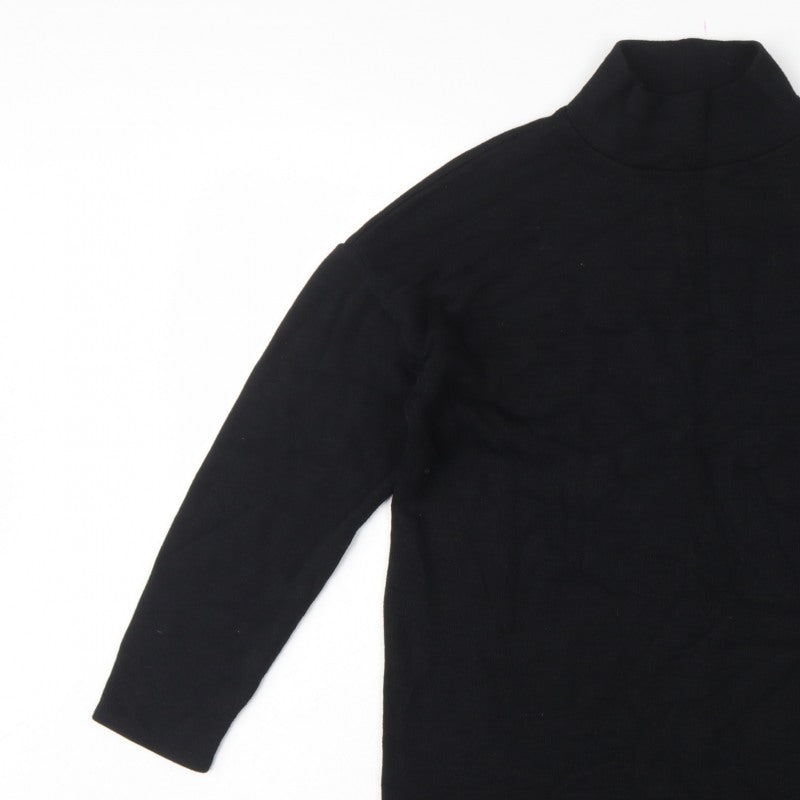 Zara Women Black S High Neck Long Sleeve Pullover Jumper