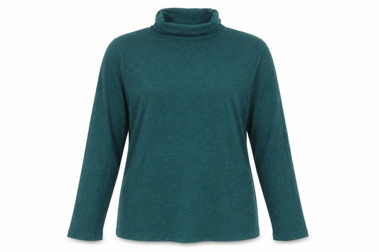 Seasalt Cornwall Women Green UK 12 Organic Cotton Roll Neck Basic Top