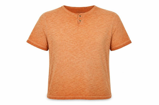Mantaray Men Orange 2XL Short Sleeve Cotton Henley T-Shirt