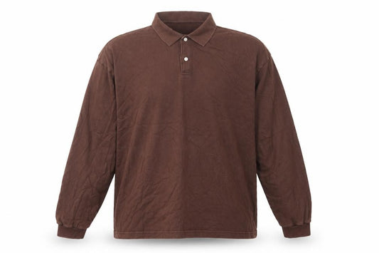 GAP Men’s Brown XL Long Sleeve Cotton Polo Shirt Classic