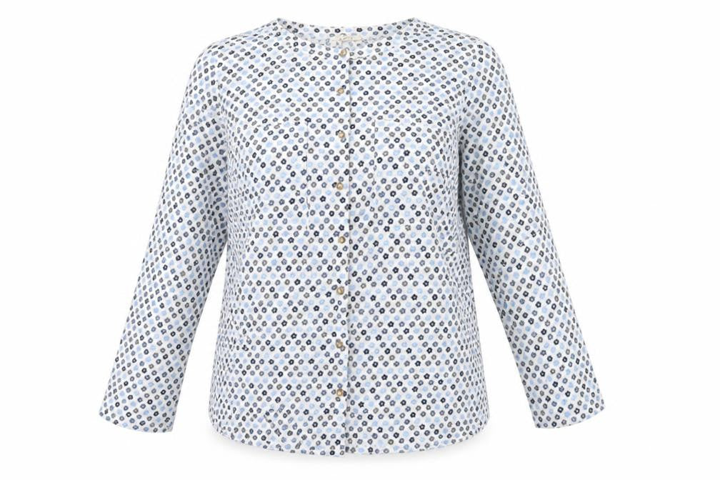White Stuff Women's Multicoloured Floral Basic Button-Up Shirt UK 14