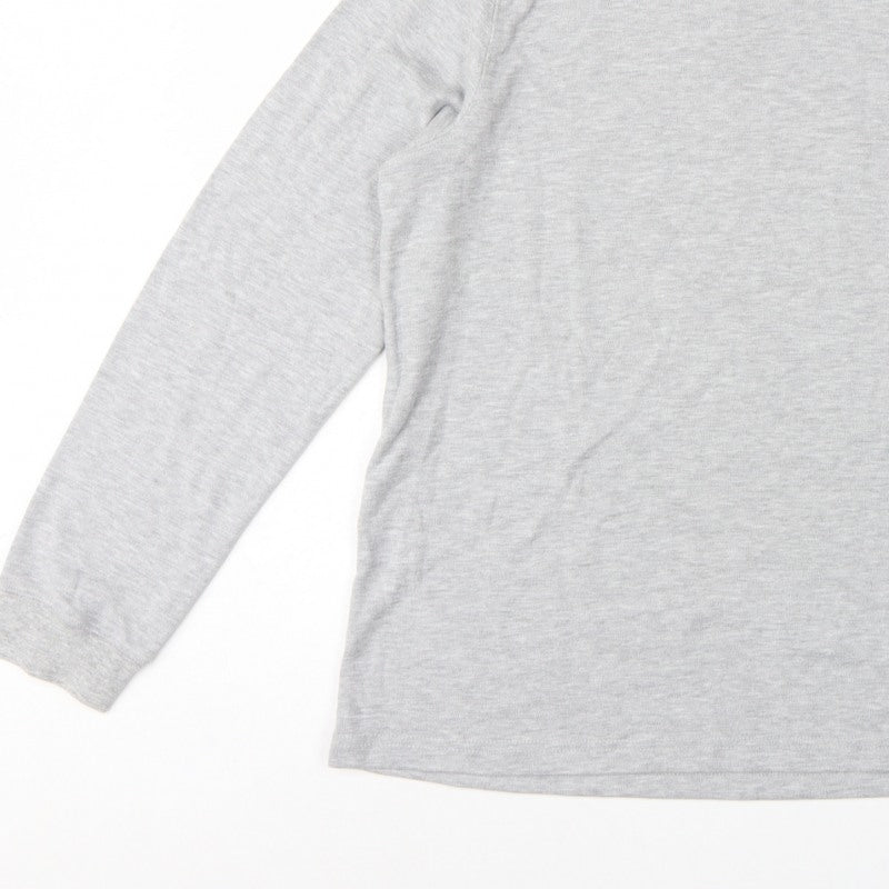 Country Collection Women Grey XL Basic Roll Neck Long Sleeve Top