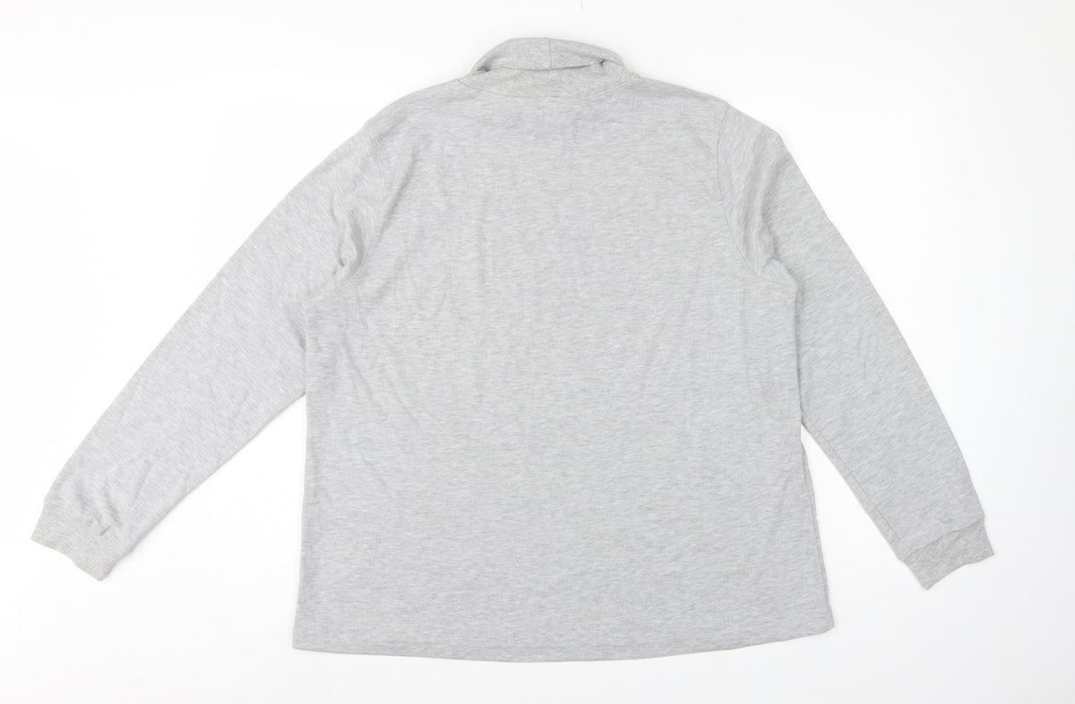 Country Collection Women Grey XL Basic Roll Neck Long Sleeve Top