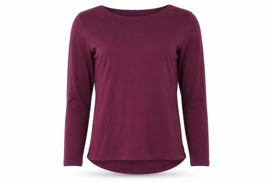 FatFace Women’s Purple UK 12 Organic Cotton Long Sleeve Basic T-Shirt
