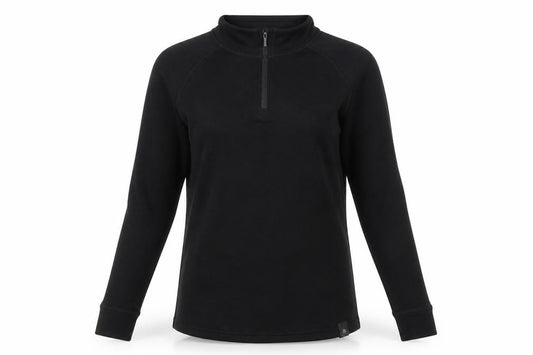 Mountain Warehouse Women Black UK 12 Merino 1/2 Zip Thermal Top