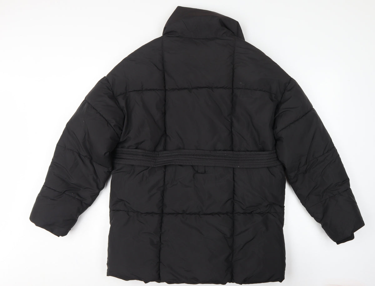 Go.G.G Women’s Black M Mid-Length Belted Puffer Coat