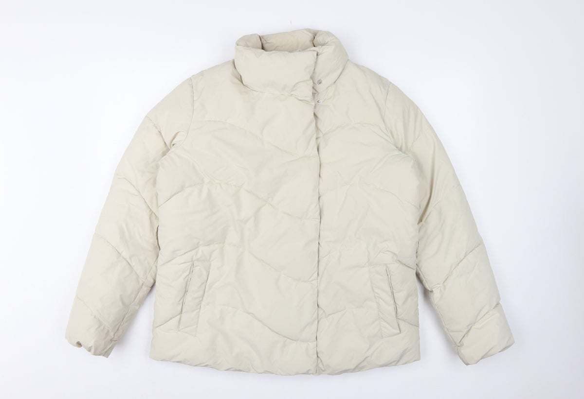 Vero Moda Women Ivory S Quilted Puffer Jacket High Neck