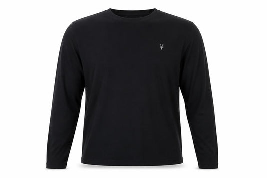 AllSaints Men Black M Dexter LS Crew Relaxed Fit Long Sleeve T-Shirt