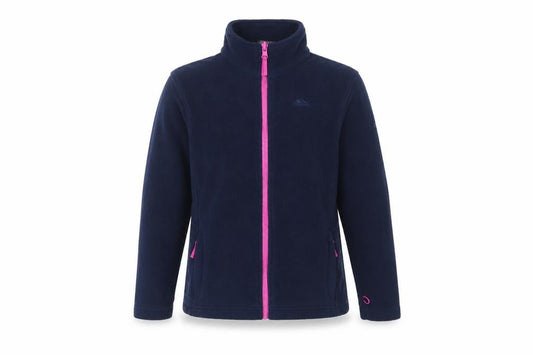 Trespass Girls Navy Pink Fleece Jacket 11-12 Years Full Zip Pockets