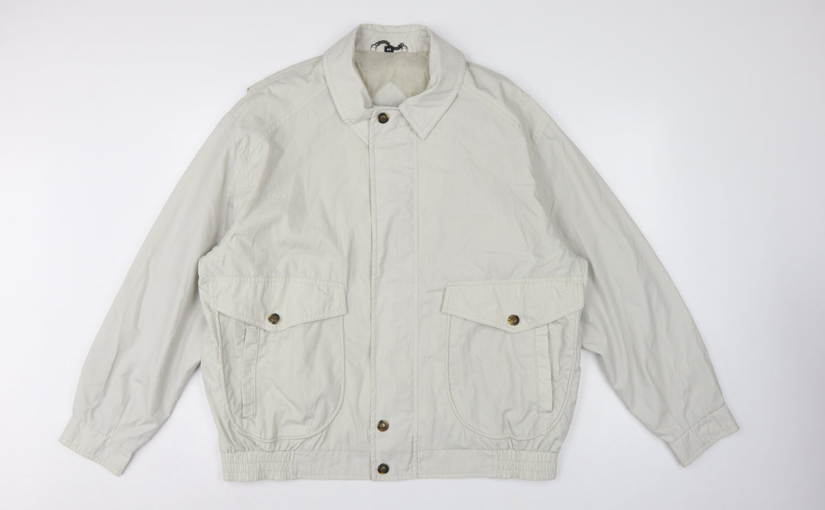 Baracuta Men’s Ivory UK 44 Harrington Basic Jacket Snap Fastening