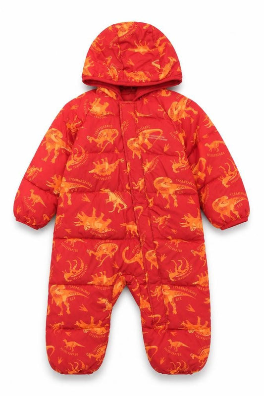 Mountain Warehouse Unisex Baby Red 18-24 Months Dinosaur Padded Snowsuit