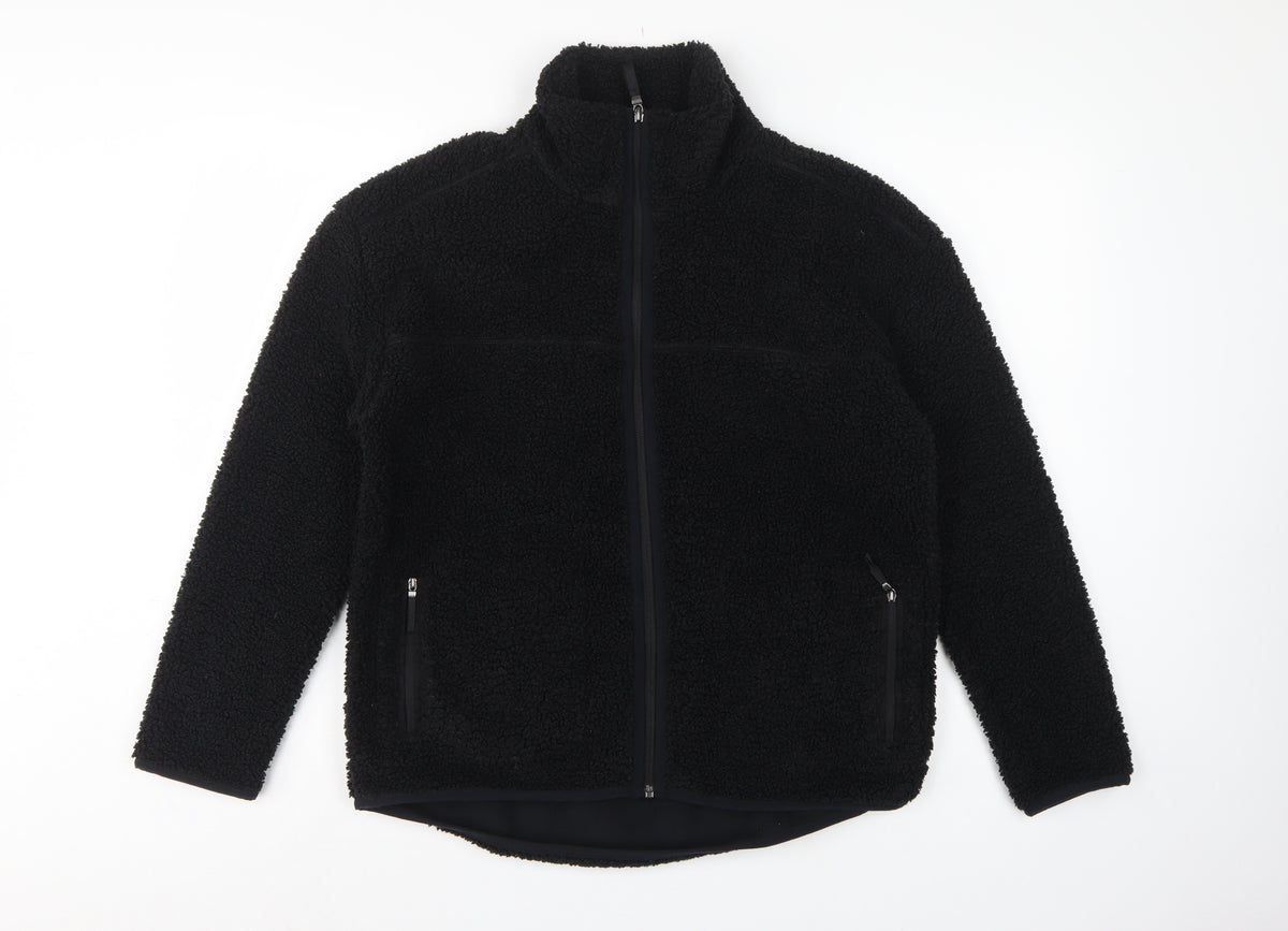 Marks & Spencer Women Black UK 10 Goodmove Borg Fleece Zip Jacket
