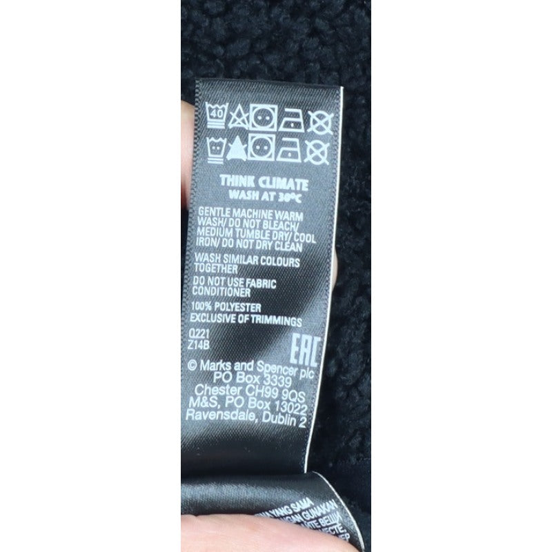 Marks & Spencer Women Black UK 10 Goodmove Borg Fleece Zip Jacket
