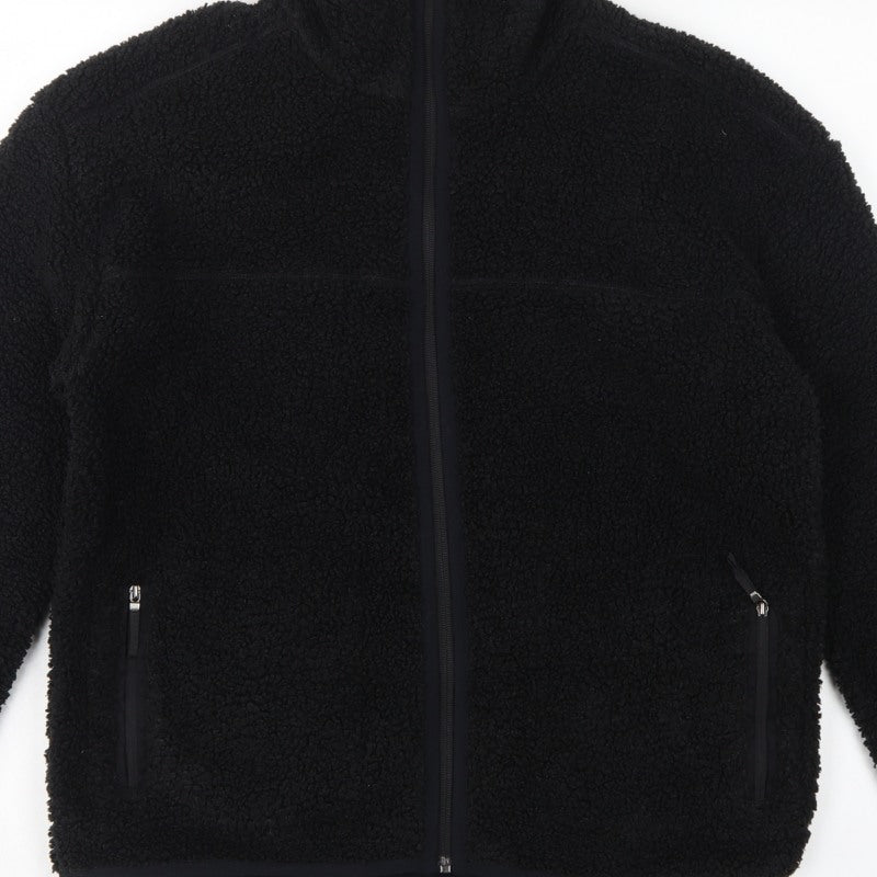 Marks & Spencer Women Black UK 10 Goodmove Borg Fleece Zip Jacket