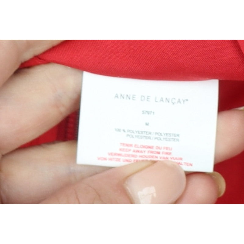 Anne de Lancay Women's Red M Hooded Long Rain Coat Jacket
