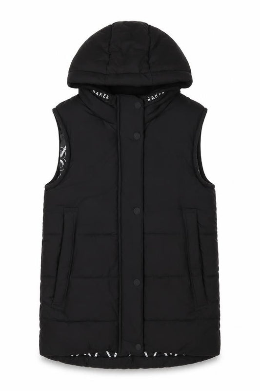 Ted Baker Girls Black 8 Years Hooded Long Puffer Gilet Waistcoat
