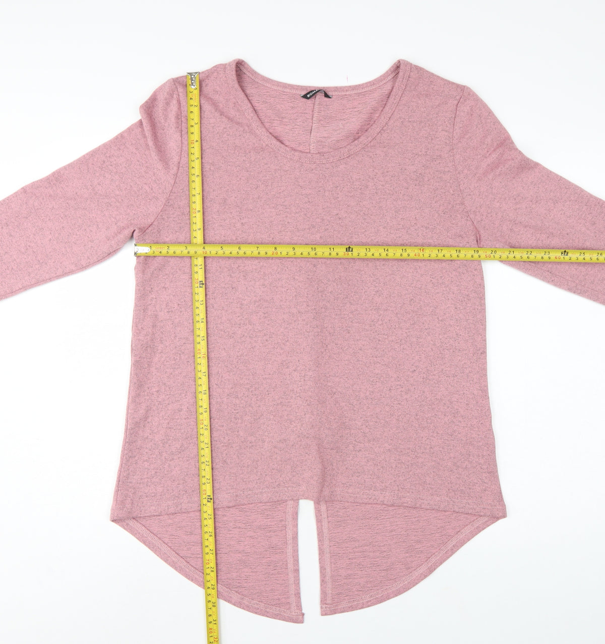 Roman Women Pink Size 16 Tunic Blouse Long Sleeve Bow Back Stretch