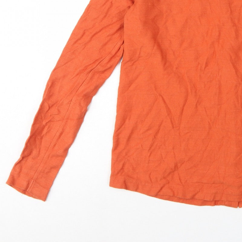 Weird Fish Women Orange Size 12 Organic Cotton Button Back Jersey Top
