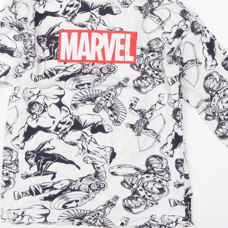 Angel & Rocket Boys White Marvel Comics Pyjama Top 11-12 Years