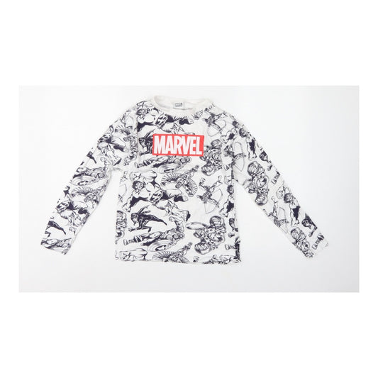 Angel & Rocket Boys White Marvel Comics Pyjama Top 11-12 Years