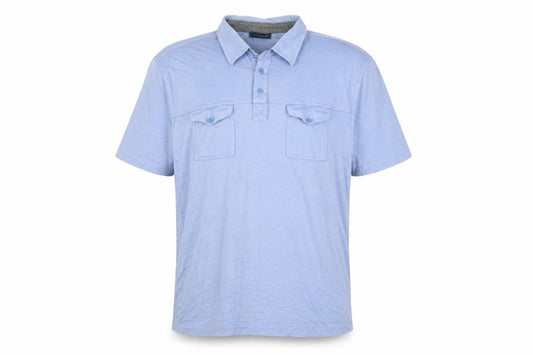 Tom Hagan Men's Blue 2XL Short Sleeve Dual Pocket Polo Shirt