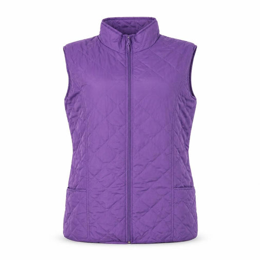 Anne de Lançay Women’s Purple M Quilted Padded Zip Waistcoat