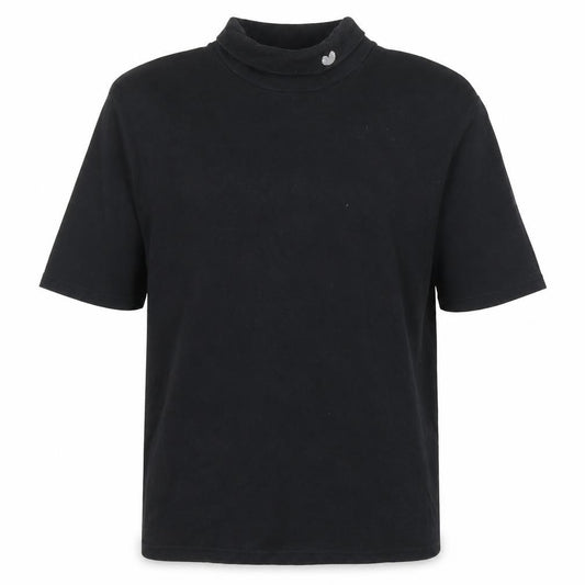 Palm Grove Men's Black M Roll Neck Long Sleeve Cotton T-Shirt Logo