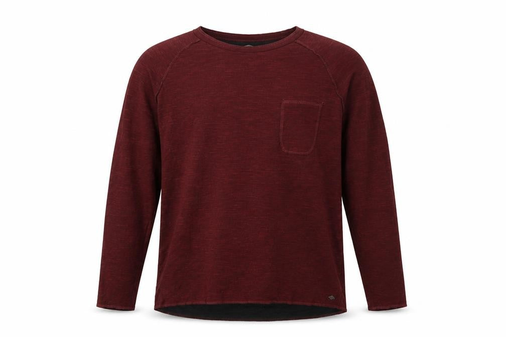 Solid Men’s Red Cotton Knit Crew Neck Pocket Jumper 2XL