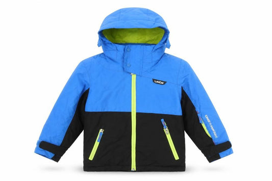 Wedze Boys Blue Black Ski Jacket 4 Years Hooded Padded Colourblock