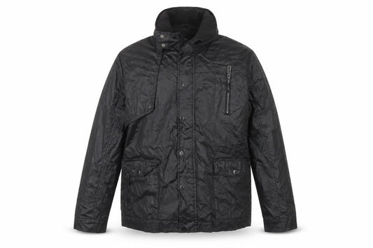 Burton London Men's Black XL Military Jacket Full Zip Multi Pocket