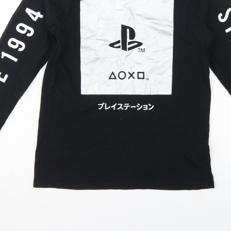 Marks and Spencer Boys Black 10-11 Years PlayStation Pyjama Top