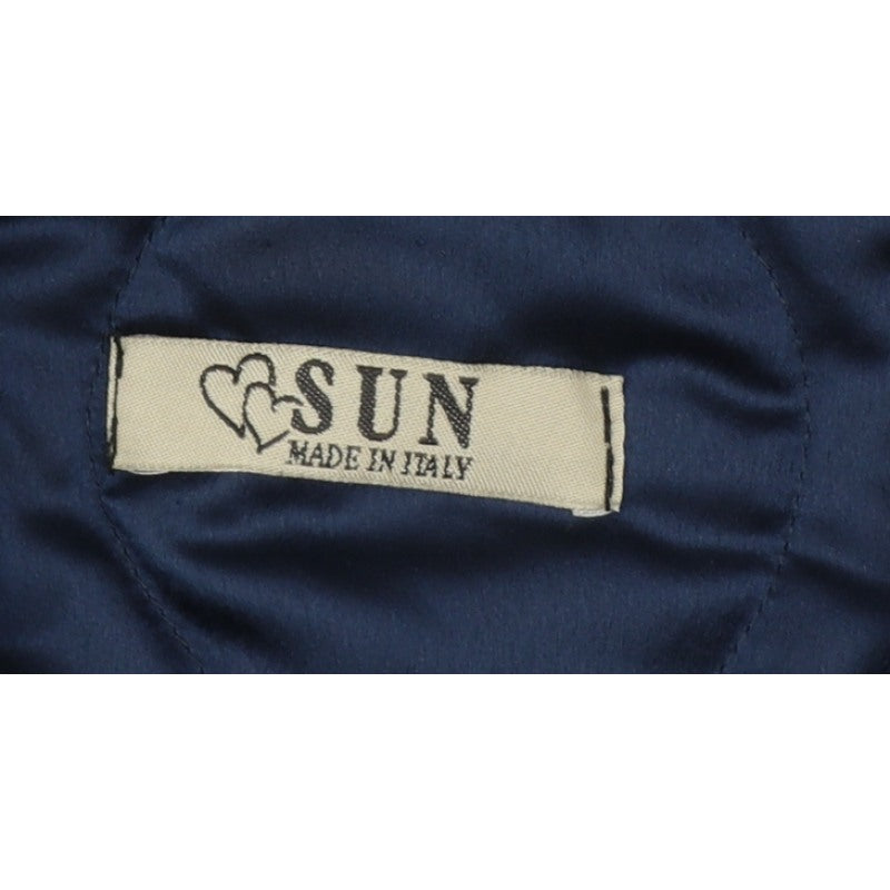 SUN Women's Blue S Basic Patchwork Lined Snap Jacket Made in Italy