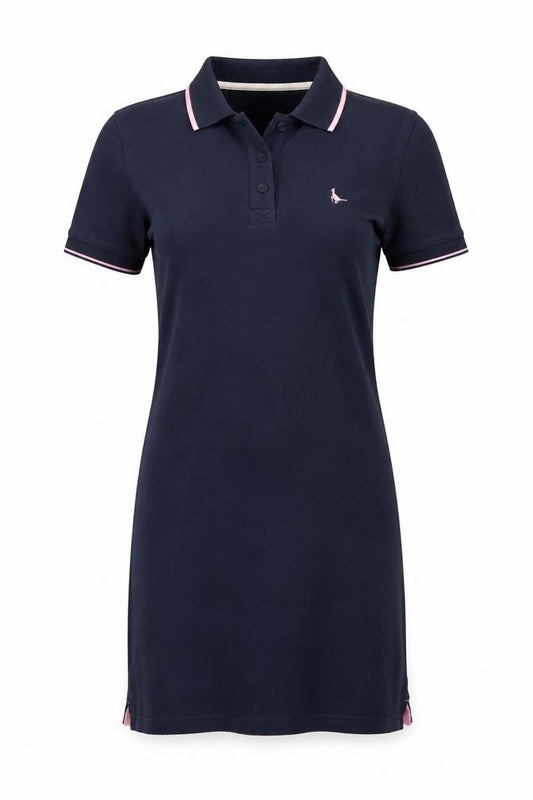 Jack Wills Women Blue UK 8 Collared Short Sleeve Polo Shirt Dress