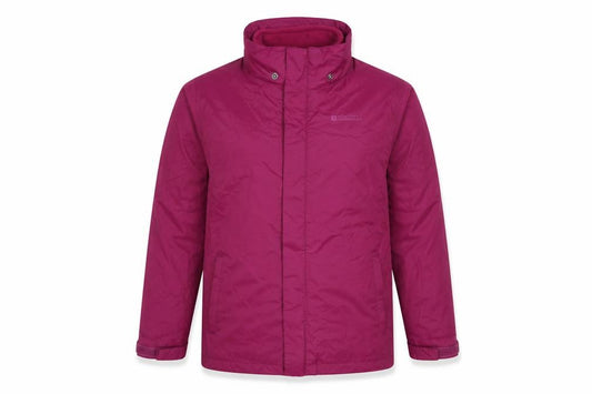 Mountain Warehouse Boys Pink 9-10 Years Hooded Waterproof Jacket Fleece Lined