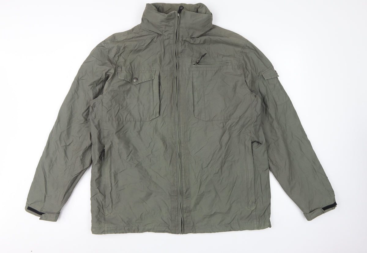 Marks & Spencer Men's Khaki L Military Jacket Full Zip Lined