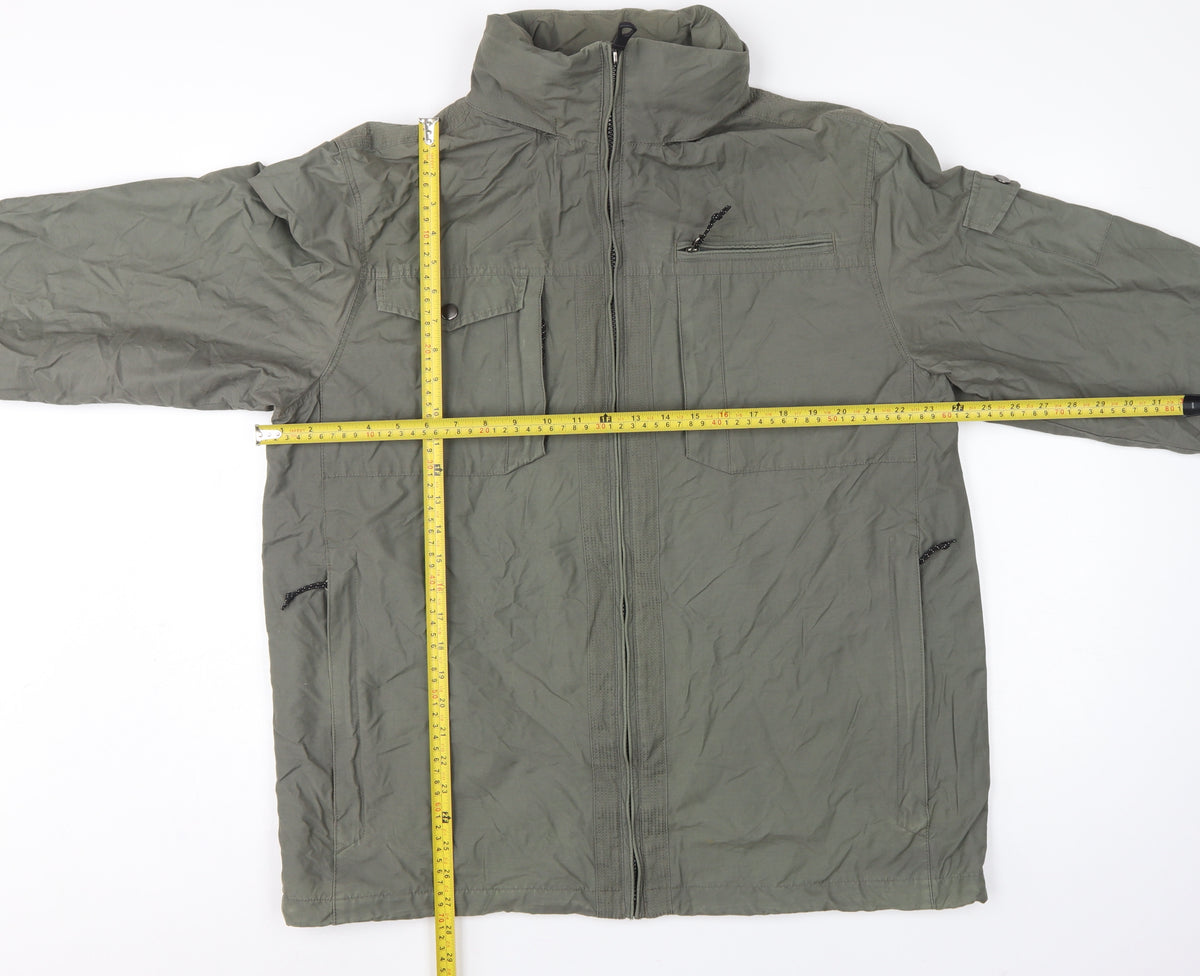 Marks & Spencer Men's Khaki L Military Jacket Full Zip Lined