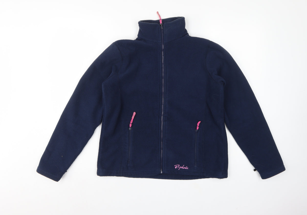 Rydale Women’s Blue XS Fleece Full Zip Basic Jacket Pink Trim