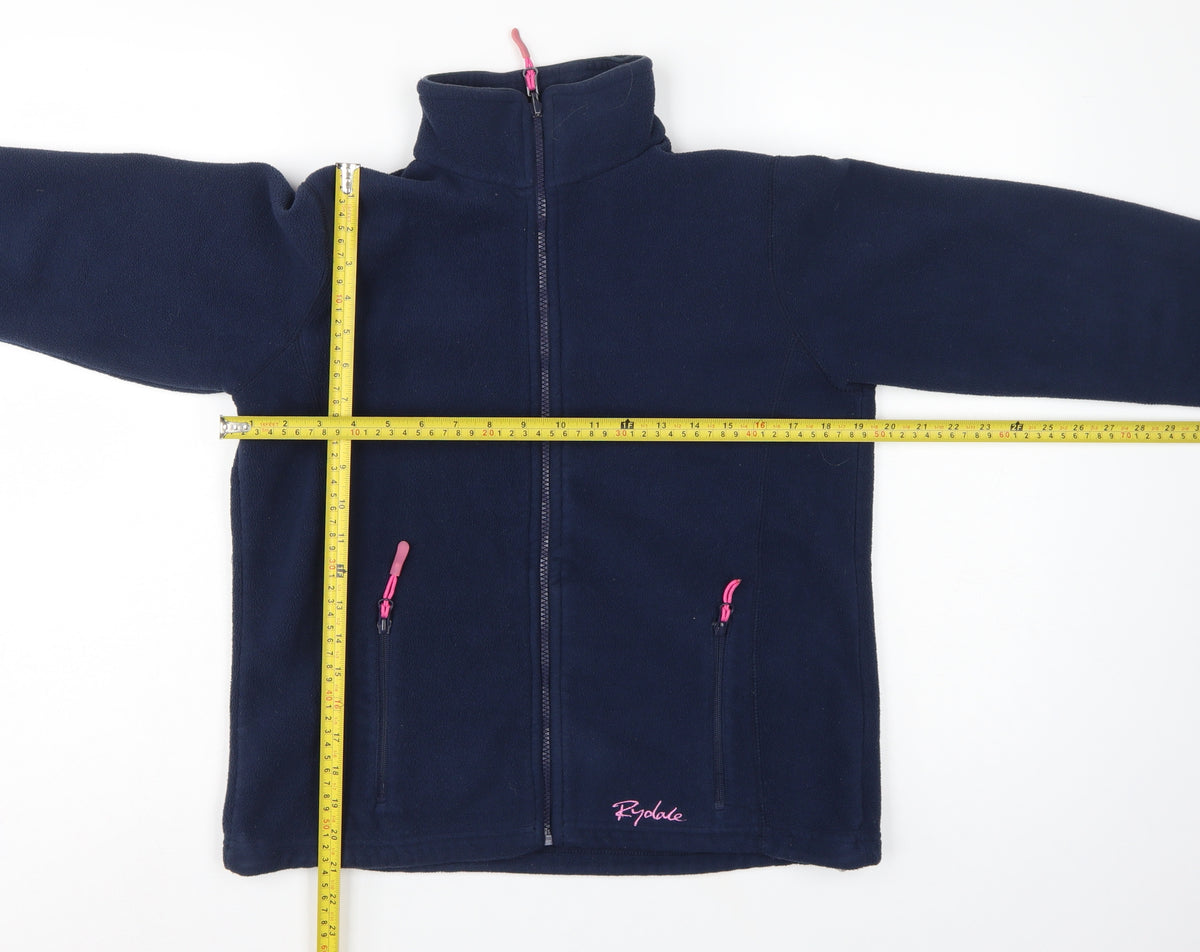 Rydale Women’s Blue XS Fleece Full Zip Basic Jacket Pink Trim