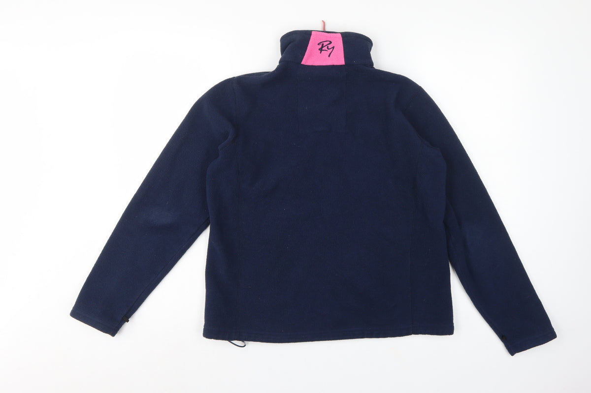 Rydale Women’s Blue XS Fleece Full Zip Basic Jacket Pink Trim