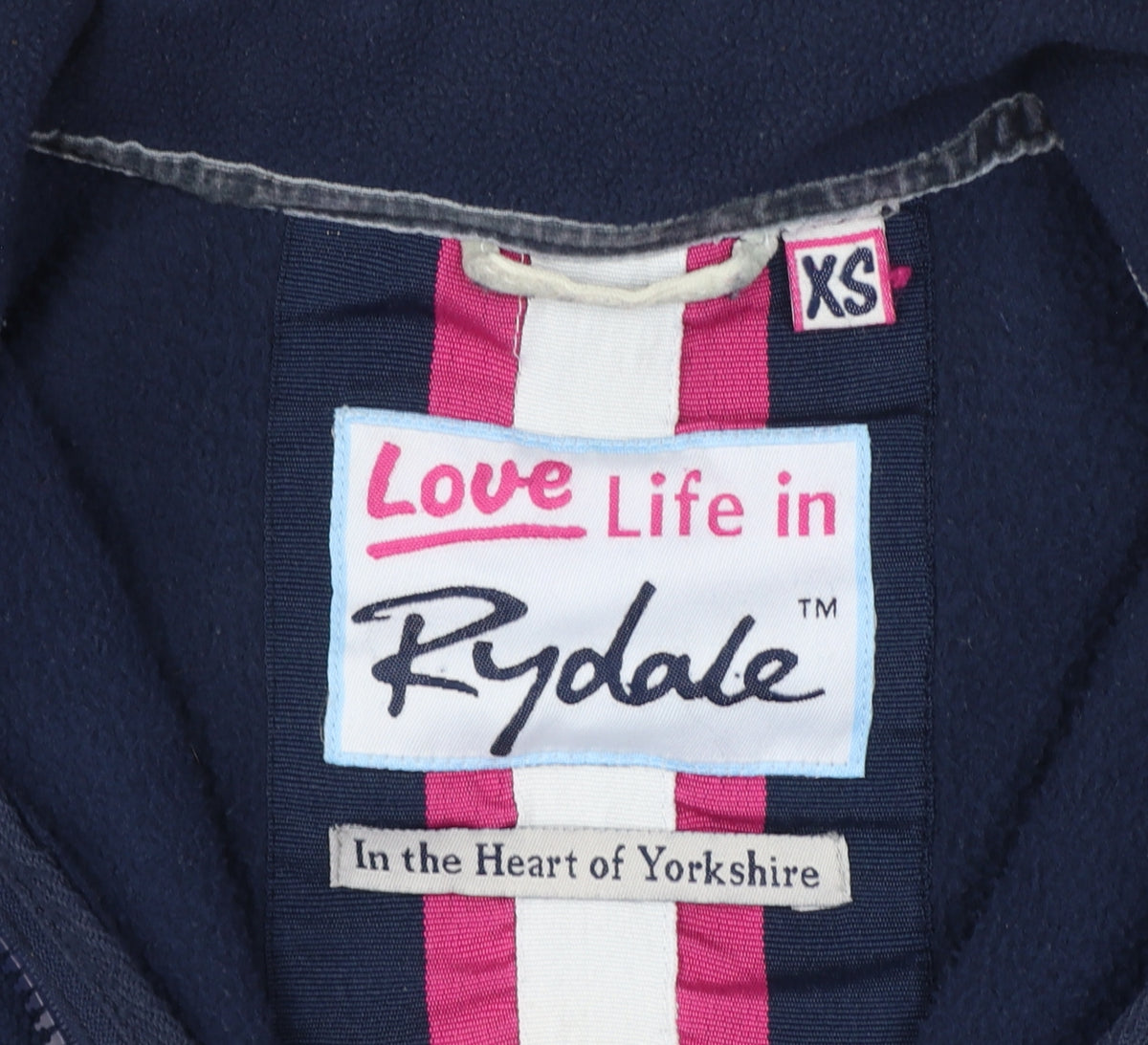 Rydale Women’s Blue XS Fleece Full Zip Basic Jacket Pink Trim