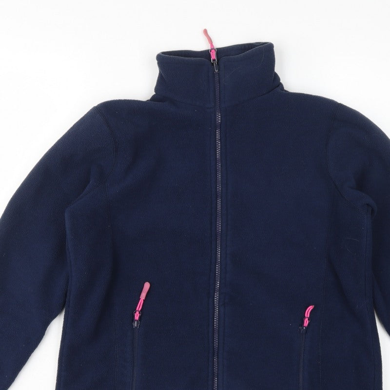 Rydale Women’s Blue XS Fleece Full Zip Basic Jacket Pink Trim