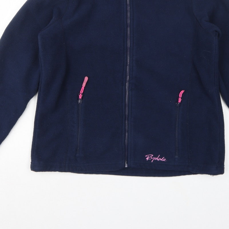 Rydale Women’s Blue XS Fleece Full Zip Basic Jacket Pink Trim