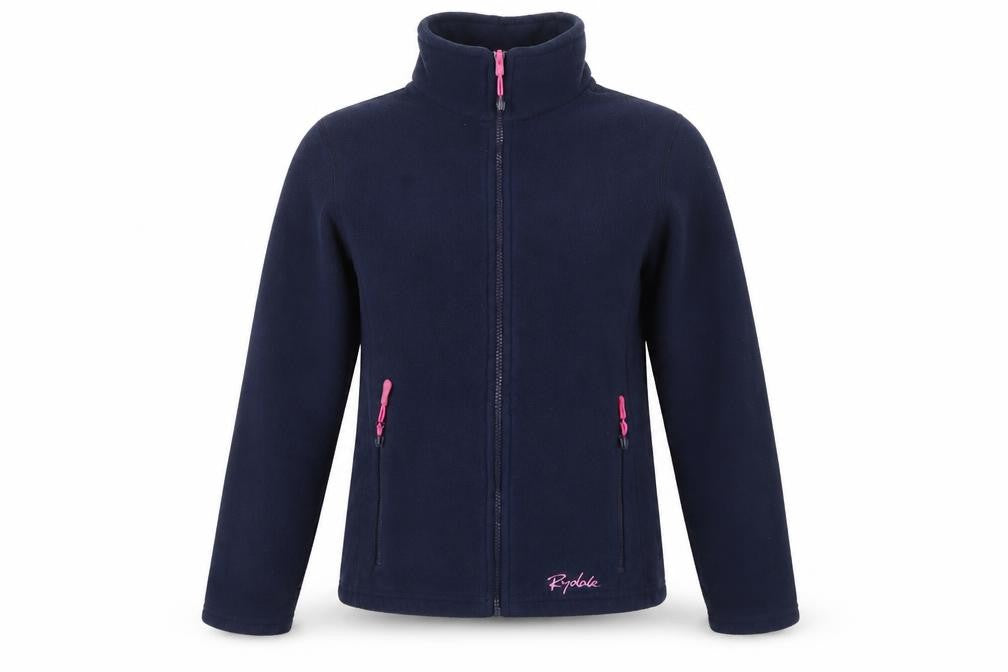 Rydale Women’s Blue XS Fleece Full Zip Basic Jacket Pink Trim